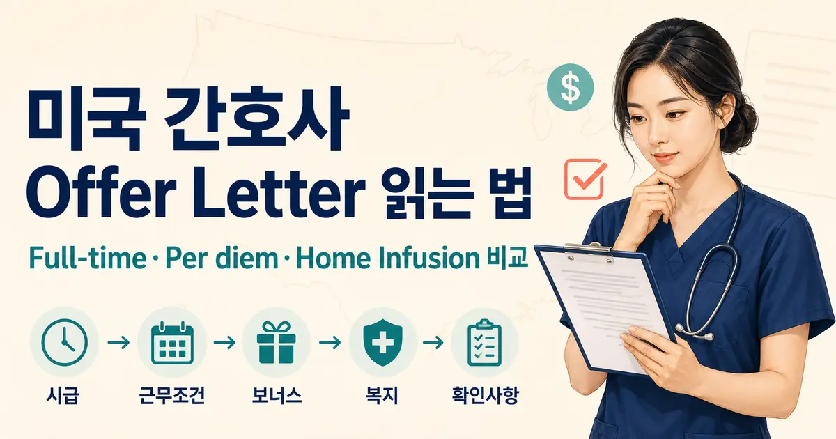 미국 간호사 Offer Letter 시급·근무조건·보너스·복지 확인 항목