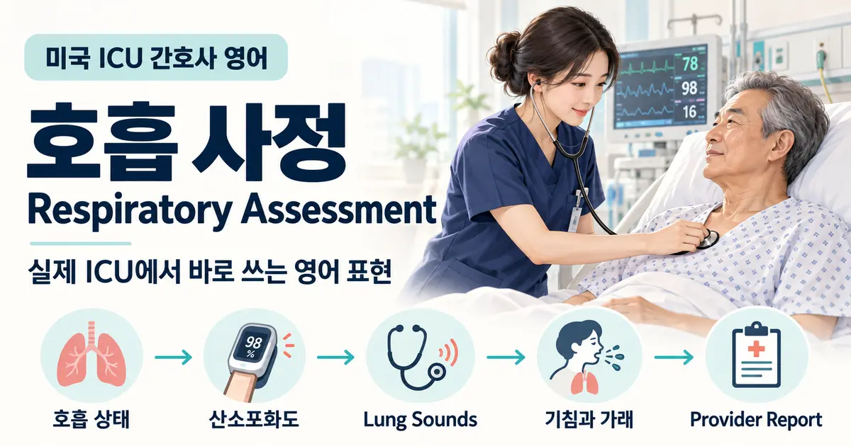 미국 ICU 간호사 영어 Respiratory Assessment 호흡음 청진과 차팅 표현